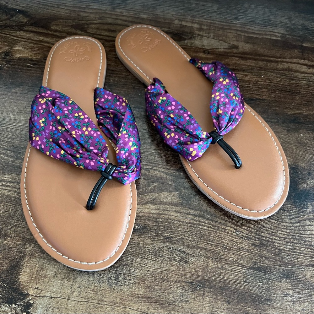 Matilda Jane Flip Flop Purple Floral Fabric Women's 10